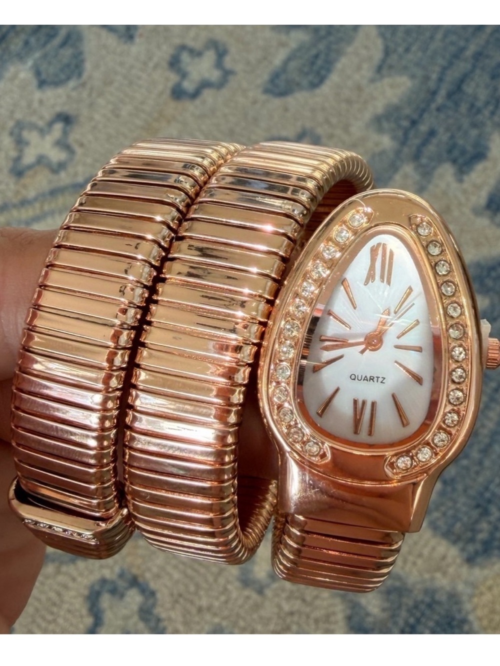 Serpenti Rose Gold Wrap Bracelet Watch for Women